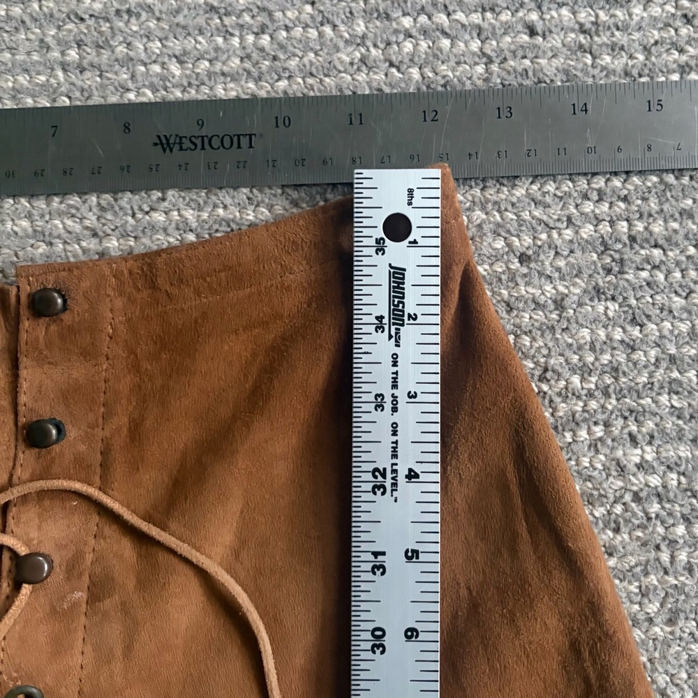 VINTAGE Genuine Suede Lace-Up Mini Skirt - Picture 4 of 5